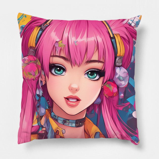 Anime Waifu suit kawaii Pillow by animegirlnft