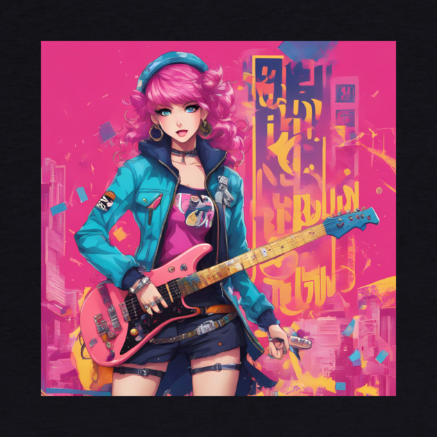 Waifu Guitar Heavy Metal by animegirlnft