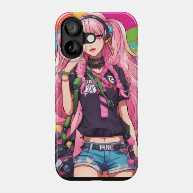 Catnip Chronicles Anime Waifu Phone Case by animegirlnft
