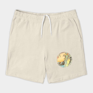 Japanese mountain painting Shorts