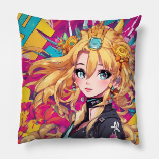 Aesthetic Waifu Akira  80s vintage Pillow