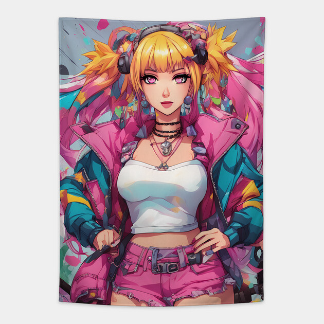 Anime Whisker Warriors Tapestry by animegirlnft