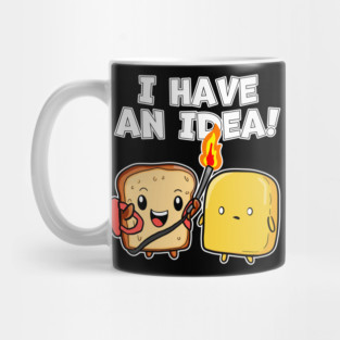 Kawaii I Have an Idea Bread with Flame Thrower and Butter Mug
