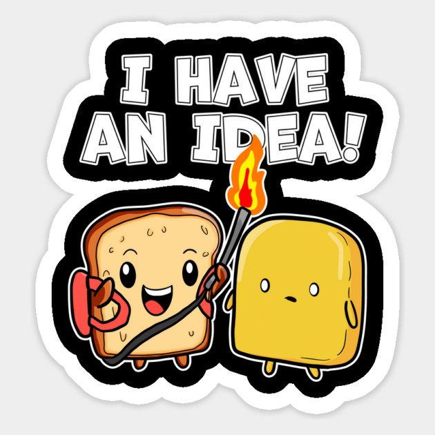 Kawaii I Have an Idea Bread with Flame Thrower and Butter Magnet by belownormal