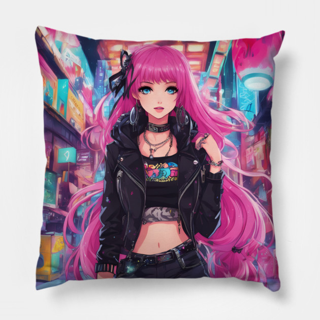 hot pyschedelic  jean sexy anime collorful Pillow by animegirlnft