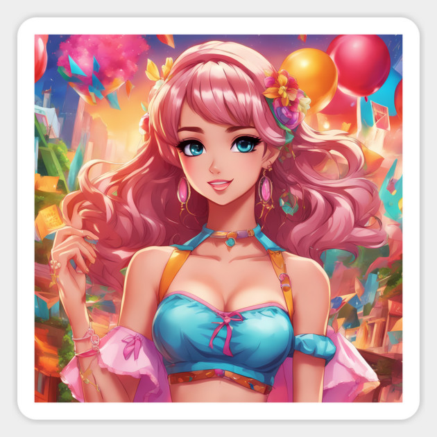 Sunset Paradise Anime bikini Magnet by animegirlnft