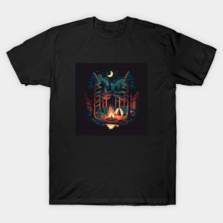 Camping Adventure in the Forest, Campfire T-Shirt