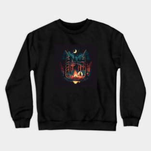 Camping Adventure in the Forest, Campfire Crewneck Sweatshirt
