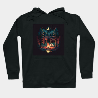 Camping Adventure in the Forest, Campfire Hoodie