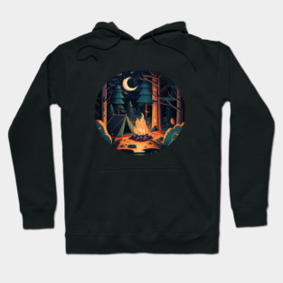 Camping Adventure in the Forest, Campfire Hoodie