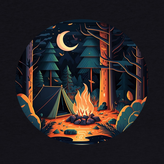 Camping Adventure in the Forest, Campfire by logiamerch