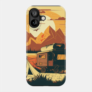 Camping Adventure Sunset, Camping Van Phone Case