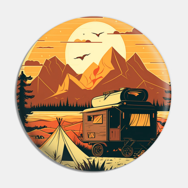 Camping Adventure Sunset, Camping Van Pin by logiamerch