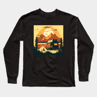 Camping Adventure Sunset, Camping Van Long Sleeve T-Shirt