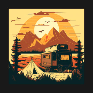 Camping Adventure Sunset, Camping Van T-Shirt