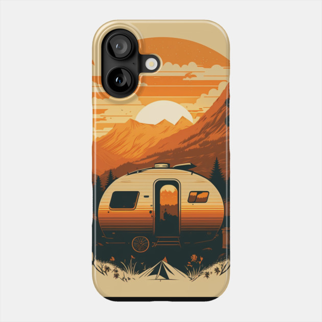 Camping Adventure Sunset, Camping Van Phone Case by logiamerch