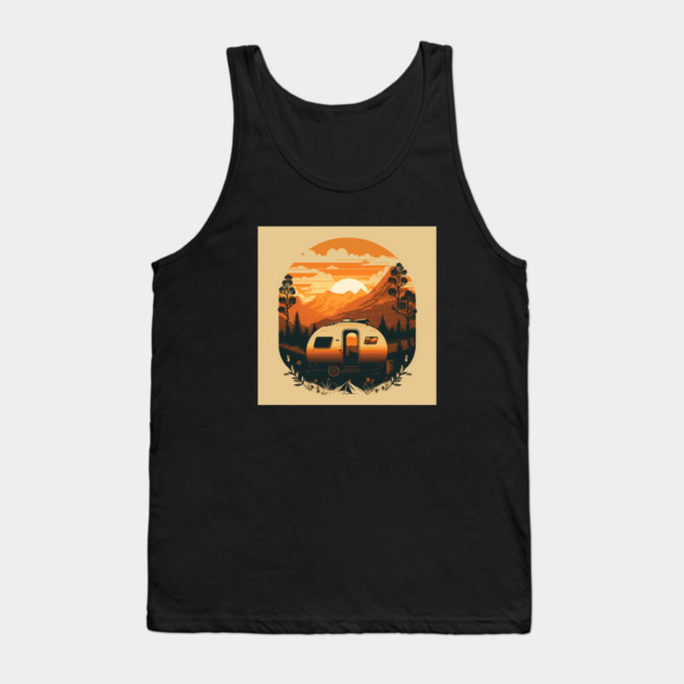 Camping Adventure Sunset, Camping Van Tank Top by logiamerch