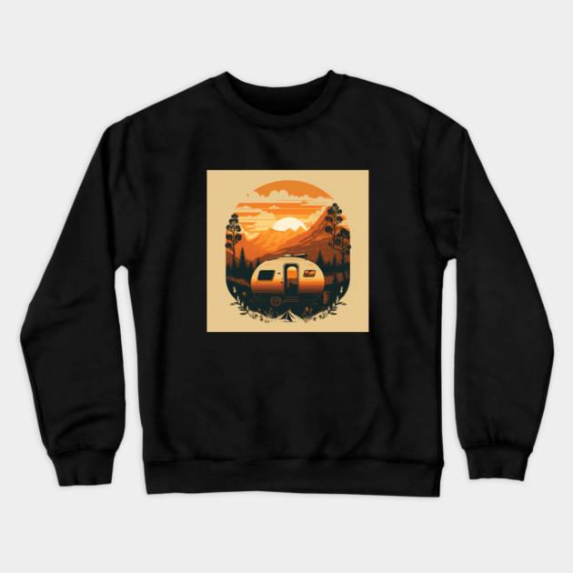 Camping Adventure Sunset, Camping Van Crewneck Sweatshirt by logiamerch