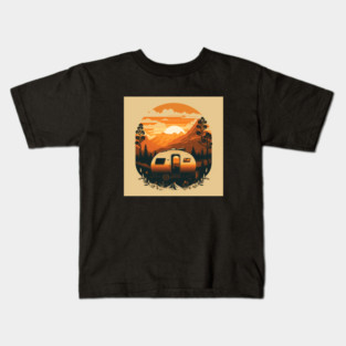 Camping Adventure Sunset, Camping Van Kids T-Shirt