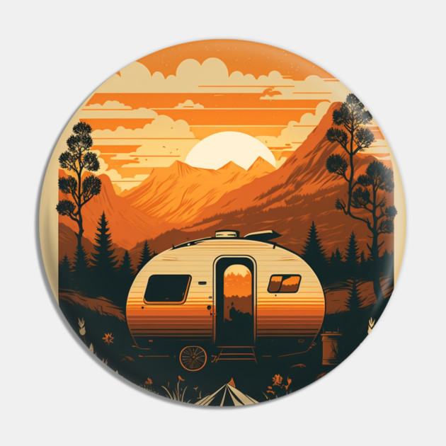 Camping Adventure Sunset, Camping Van Pin by logiamerch