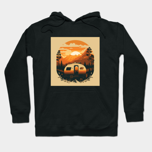 Camping Adventure Sunset, Camping Van Hoodie by logiamerch
