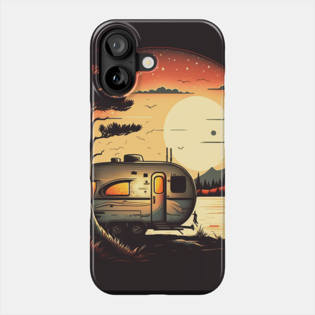 Camping Adventure Sunset, Camping Van Phone Case by logiamerch