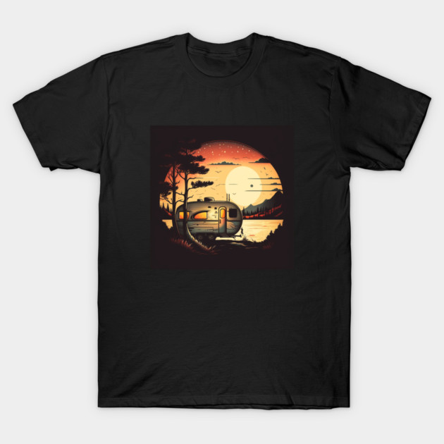 Camping Adventure Sunset, Camping Van T-Shirt by logiamerch