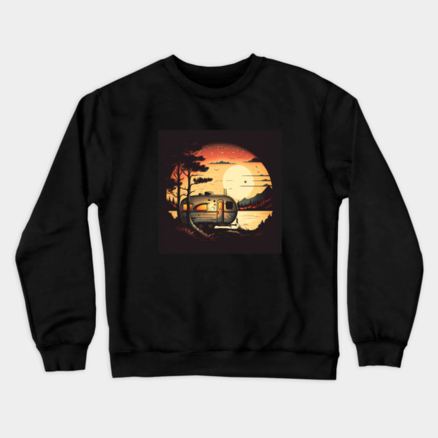 Camping Adventure Sunset, Camping Van Crewneck Sweatshirt by logiamerch