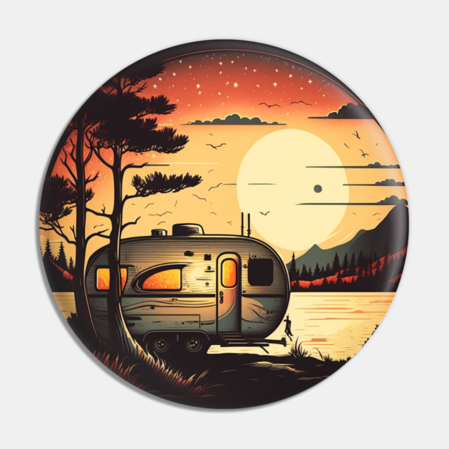 Camping Adventure Sunset, Camping Van Pin by logiamerch