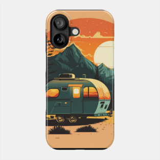 Camping Adventure Sunset, Camping Van Phone Case