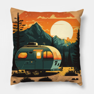 Camping Adventure Sunset, Camping Van Pillow