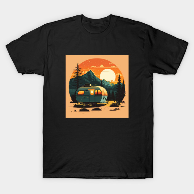 Camping Adventure Sunset, Camping Van T-Shirt by logiamerch