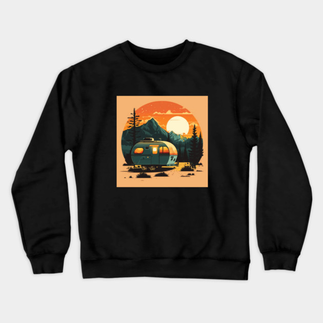 Camping Adventure Sunset, Camping Van Crewneck Sweatshirt by logiamerch