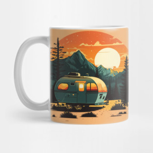 Camping Adventure Sunset, Camping Van Mug