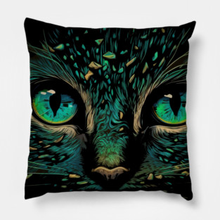 Cat Face, Cat Lover, Geen Cat Pillow