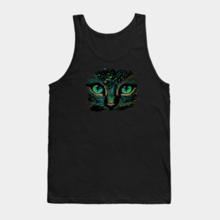 Cat Face, Cat Lover, Geen Cat Tank Top