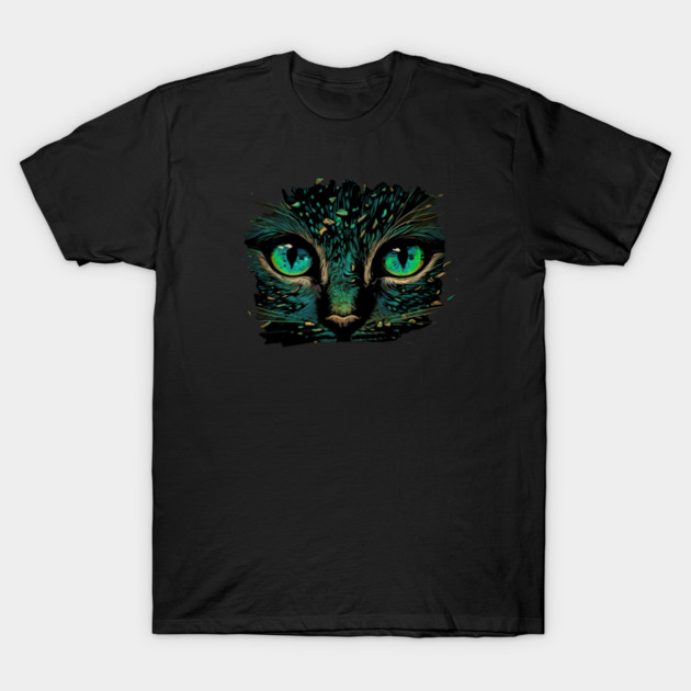 Cat Face, Cat Lover, Geen Cat T-Shirt by logiamerch