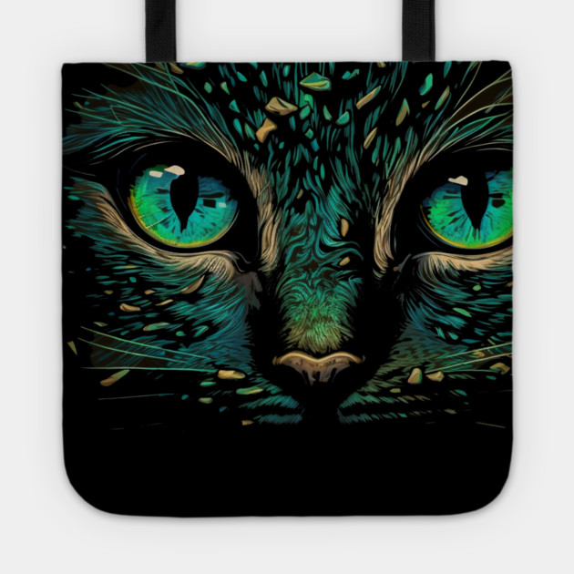 Cat Face, Cat Lover, Geen Cat Tote by logiamerch