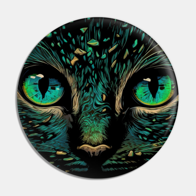 Cat Face, Cat Lover, Geen Cat Pin by logiamerch