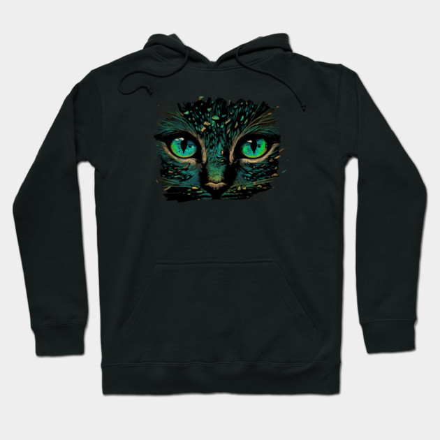 Cat Face, Cat Lover, Geen Cat Hoodie by logiamerch