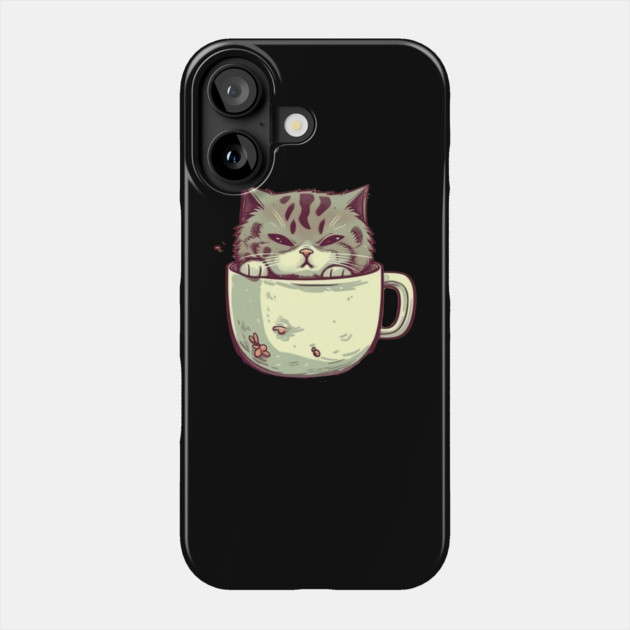 Kawaii Cat Lover, Cat inside Mug Phone Case by logiamerch