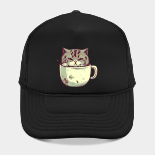 Kawaii Cat Lover, Cat inside Mug Hat