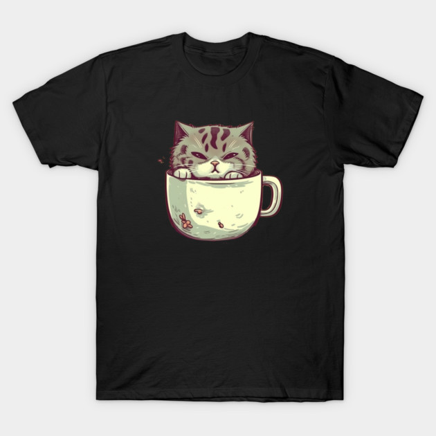 Kawaii Cat Lover, Cat inside Mug T-Shirt by logiamerch