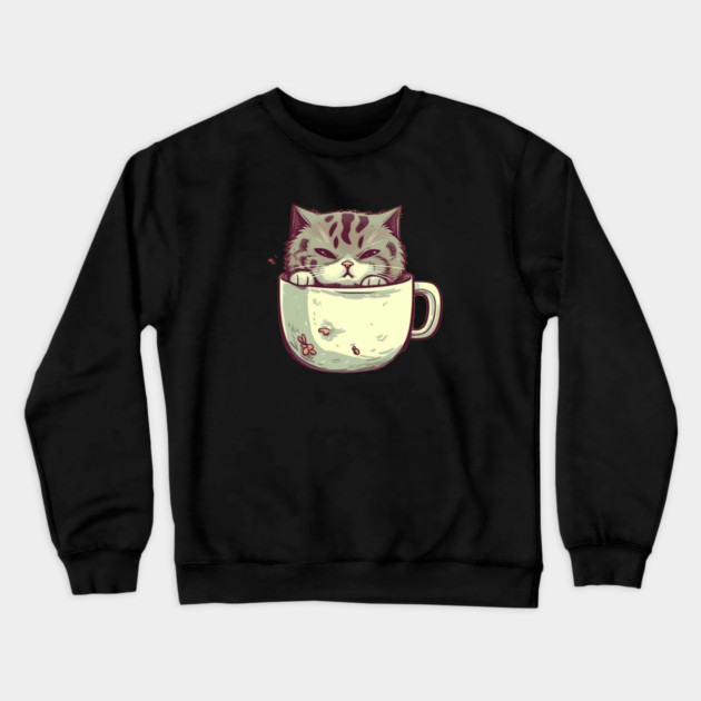 Kawaii Cat Lover, Cat inside Mug Crewneck Sweatshirt by logiamerch
