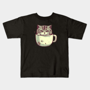 Kawaii Cat Lover, Cat inside Mug Kids T-Shirt