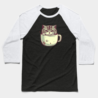 Kawaii Cat Lover, Cat inside Mug Baseball T-Shirt