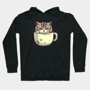 Kawaii Cat Lover, Cat inside Mug Hoodie