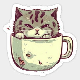 Kawaii Cat Lover, Cat inside Mug Magnet