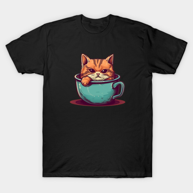 Kawaii Cat Lover, Cat inside Mug T-Shirt by logiamerch