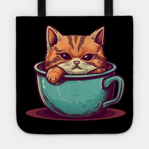 Kawaii Cat Lover, Cat inside Mug Tote by logiamerch